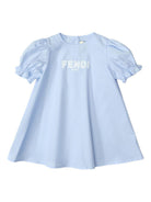 Abito per neonata Fendi Kids azzurro con logo sul davanti BFB559 A31W F1PBD FENDI KIDS 