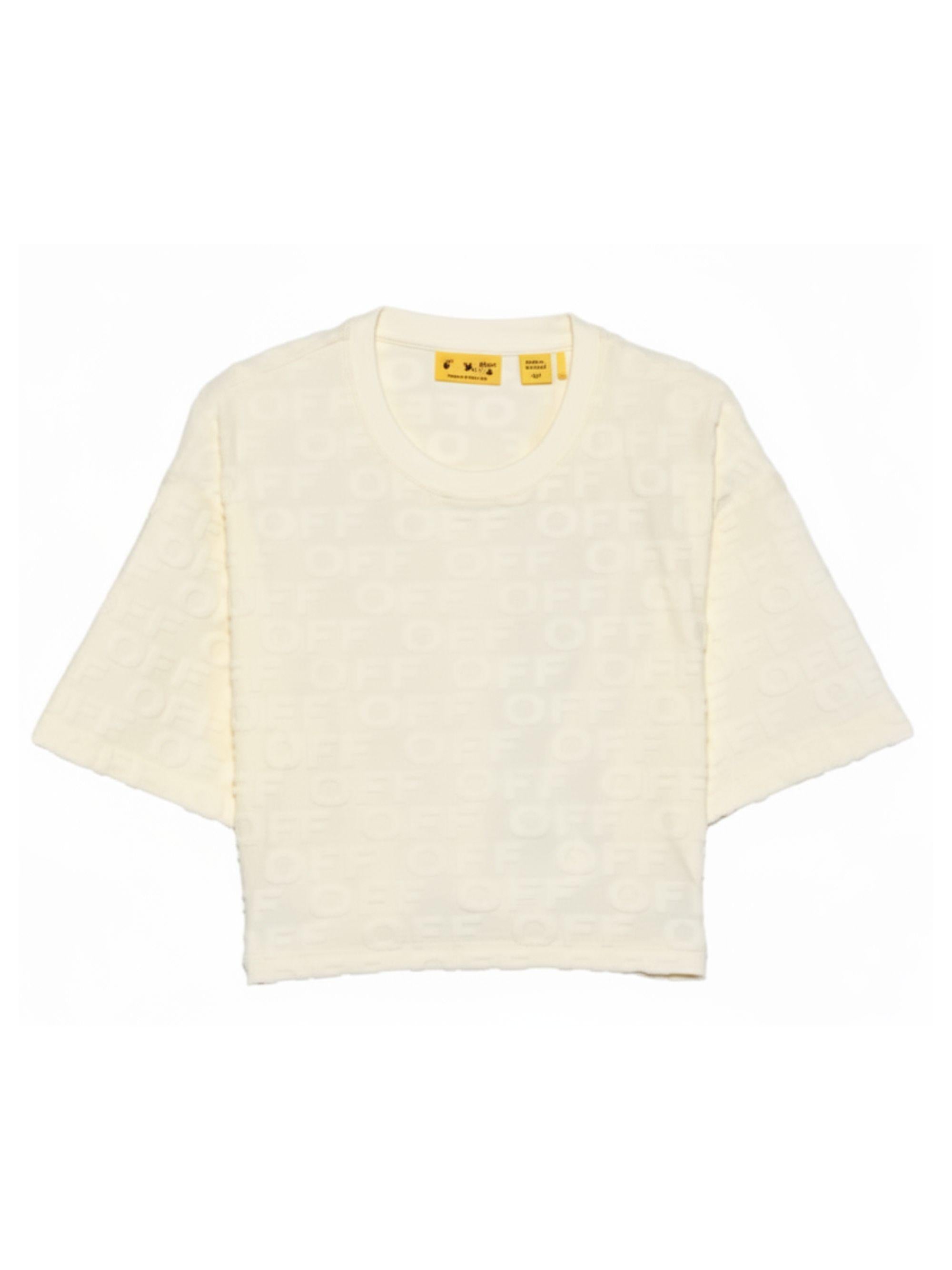 T-shirt per bambina Off-Whit Kids gialla amaniche corte 44GAA019S26J003 740 OFF WHITE KIDS 