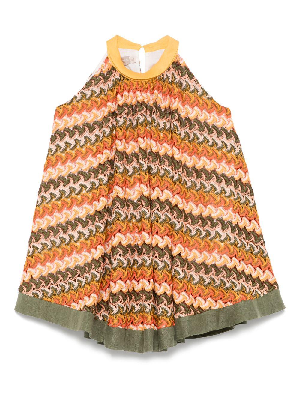 Abito per bambina La Stupenderia multicolor all'uncinetto con fodera integrale TJAB82 M10 LA STUPENDERIA 