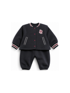 Tuta sportiva per neonato Emporio Armani Kids blu scuro con applicazione con logo sul petto EG000917 AF10126 UB118 EMPORIO ARMANI KIDS 