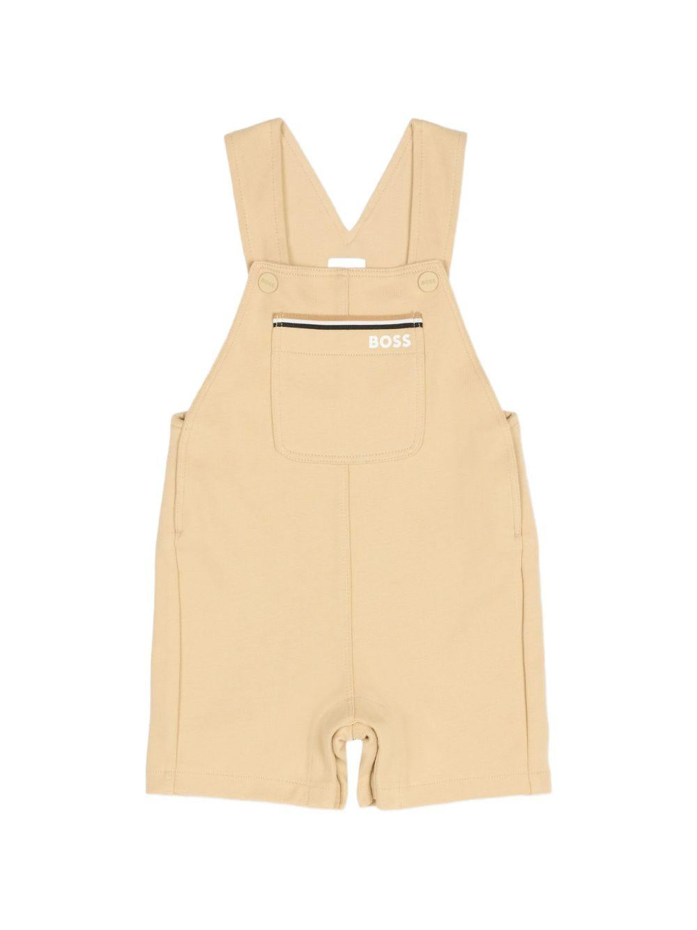 Tutina da neonato Boss Kids beige con taschino J53035 249 BOSS KIDS 