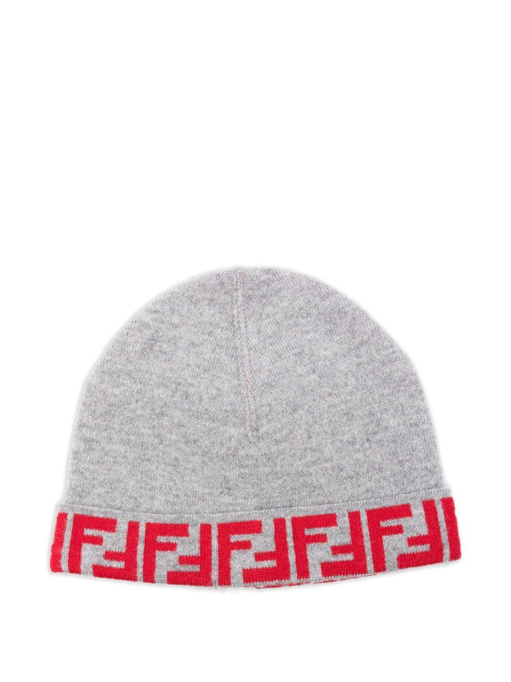 Cappello per bambini Fendi Kids grigio con motivo FF JUP063 AO29 F0WZ4 FENDI KIDS 