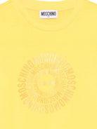 T-shirt per bambini Moschino Kids gialla con logo a spirale sul davanti HXM058LAA02 50577 MOSCHINO KIDS 