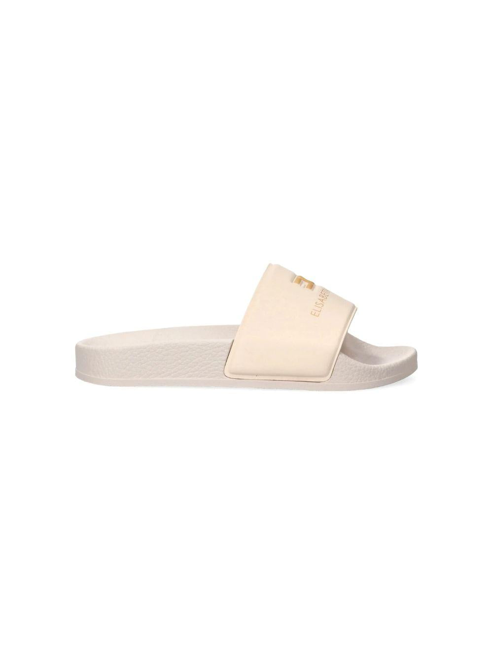 Ciabatte per bambina Elisabetta Franchi La Mia Bambina beige con logo sul davanti F4A0E0607174 5698 ElISABETTA FRANCHI KIDS 