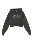 Felpa per bambina MSGM Kids grigia con decorazioni in cristallo F5MSJGHS161 103 MSGM KIDS 