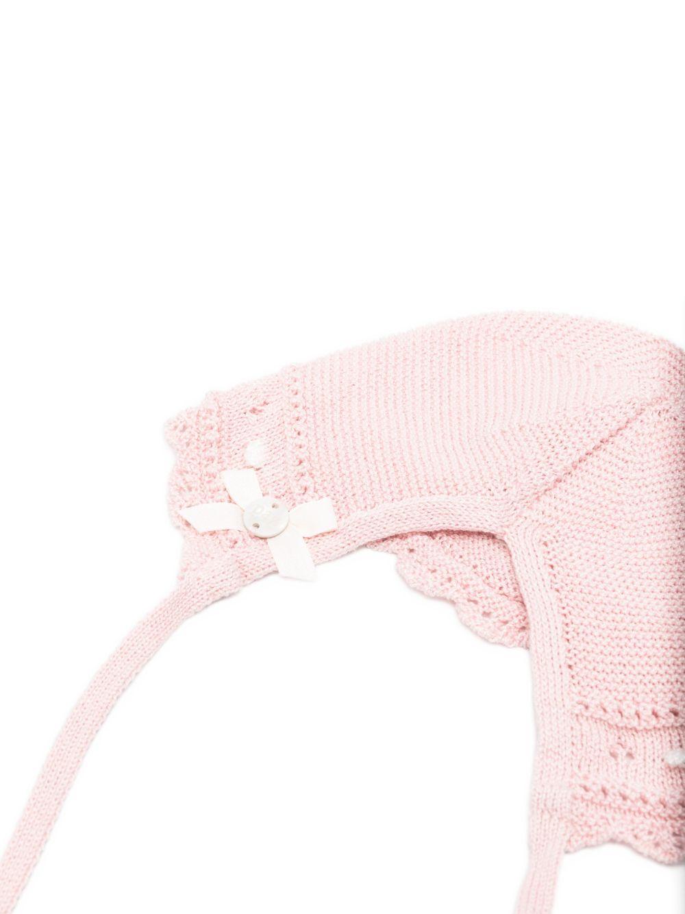 Cappello Allegra per neonata Paz Rodriguez rosa con chiusura con laccio 011-123254 37 PaZ RODRIGUEZ 