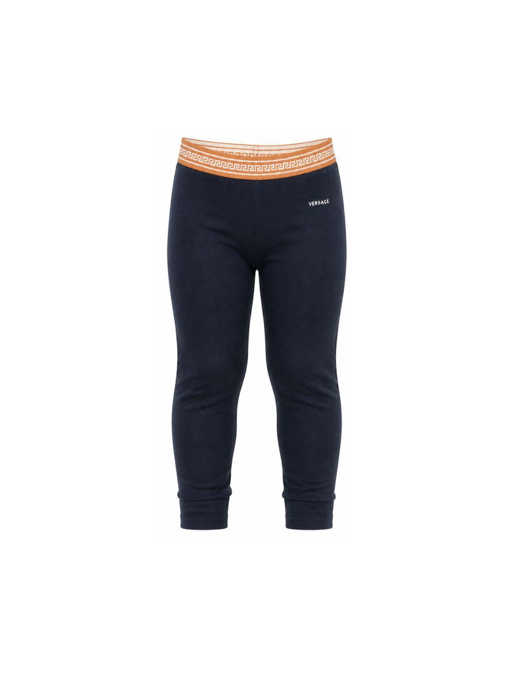 Leggings per bambina Versace Kids blu con elastico in vita 10249251A18119 2U9J0 VERSACE KIDS 