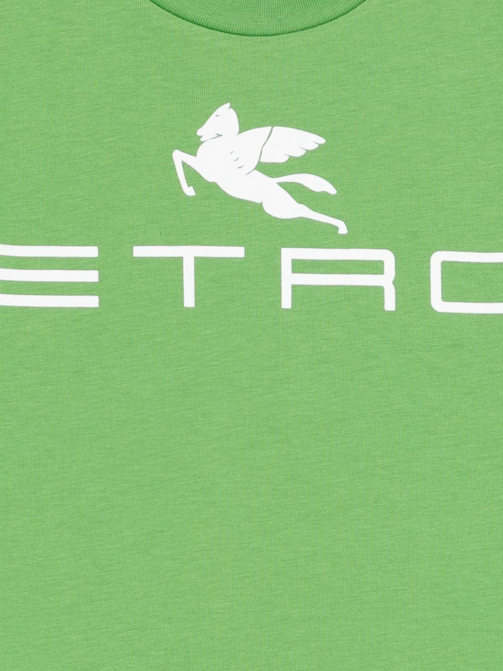 T-shirt per bambino Etro Kids verde con stampa logo GY8Q11 Z3672 773 ETRO KIDS 