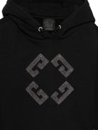 Felpa per bambina Givenchy Kids nera con cappuccio e strass H30990 09B GIVENCHY KIDS 