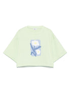 T-shirt per bambina Il Gufo verde con stampa P25TS477MF001 5246 IL GUFO 