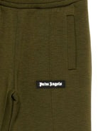 Pantaloni sportivi per bambino Palm Angels Kids verdi con applicazione con logo PBCH017F25FLE001 5603 PALM ANGELS KIDS 