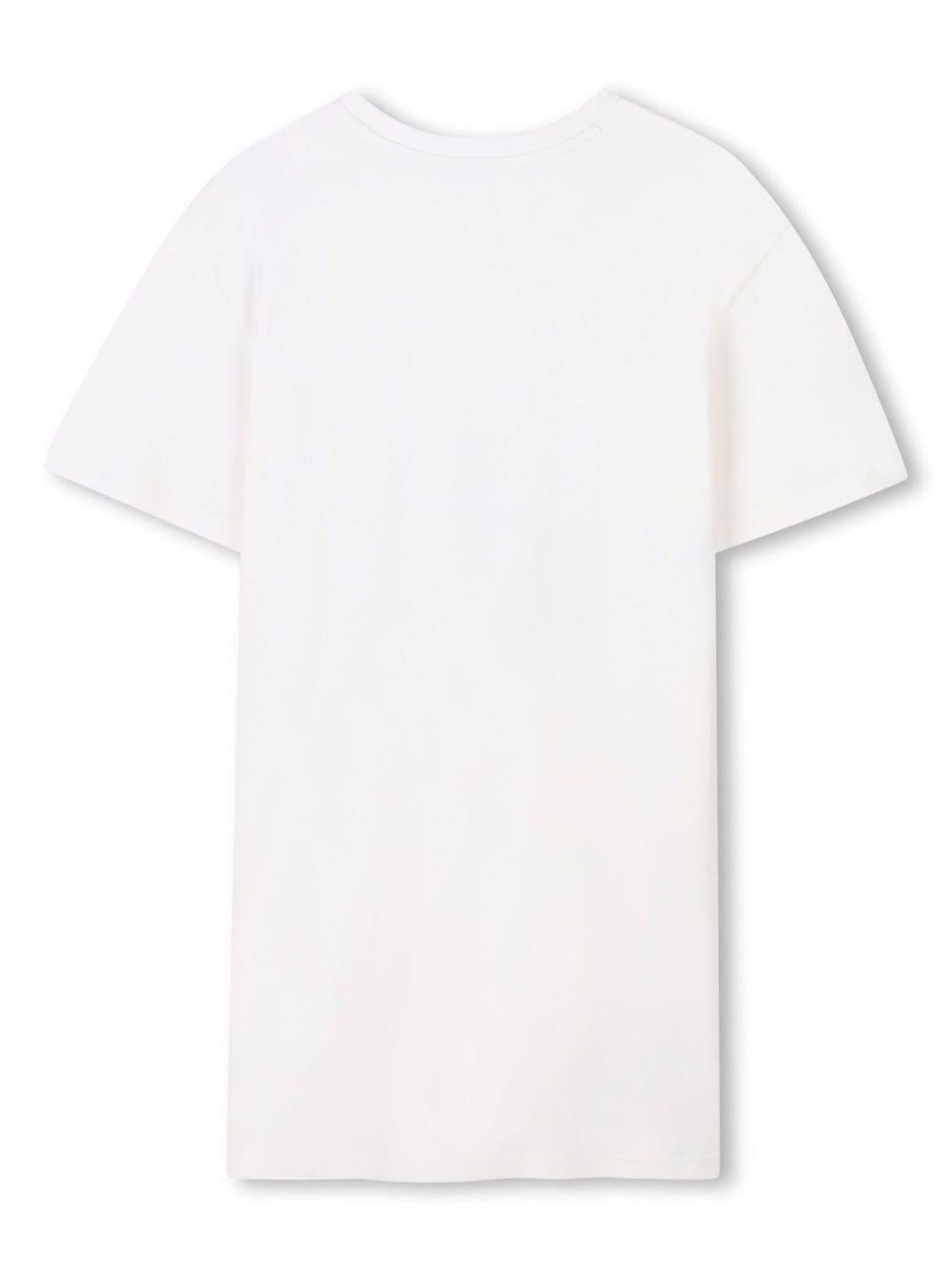 Abito modello T-shirt Snapshot per bambina Marc Jacobs Kids bianco con orlo dritto W60530 126 THE MARC JACOBS KIDS 