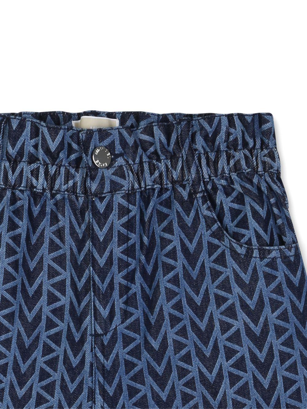 Shorts per bambina Michael Kors Kids blu con stampa geometrica R30570 Z10 MICHAEL KORS KIDS 