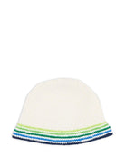 Cappello per bambino Casablanca Kids avorio con logo ricamato KSP26HAT11501 WHITE/ STRIPE CASABLANCA KIDS 