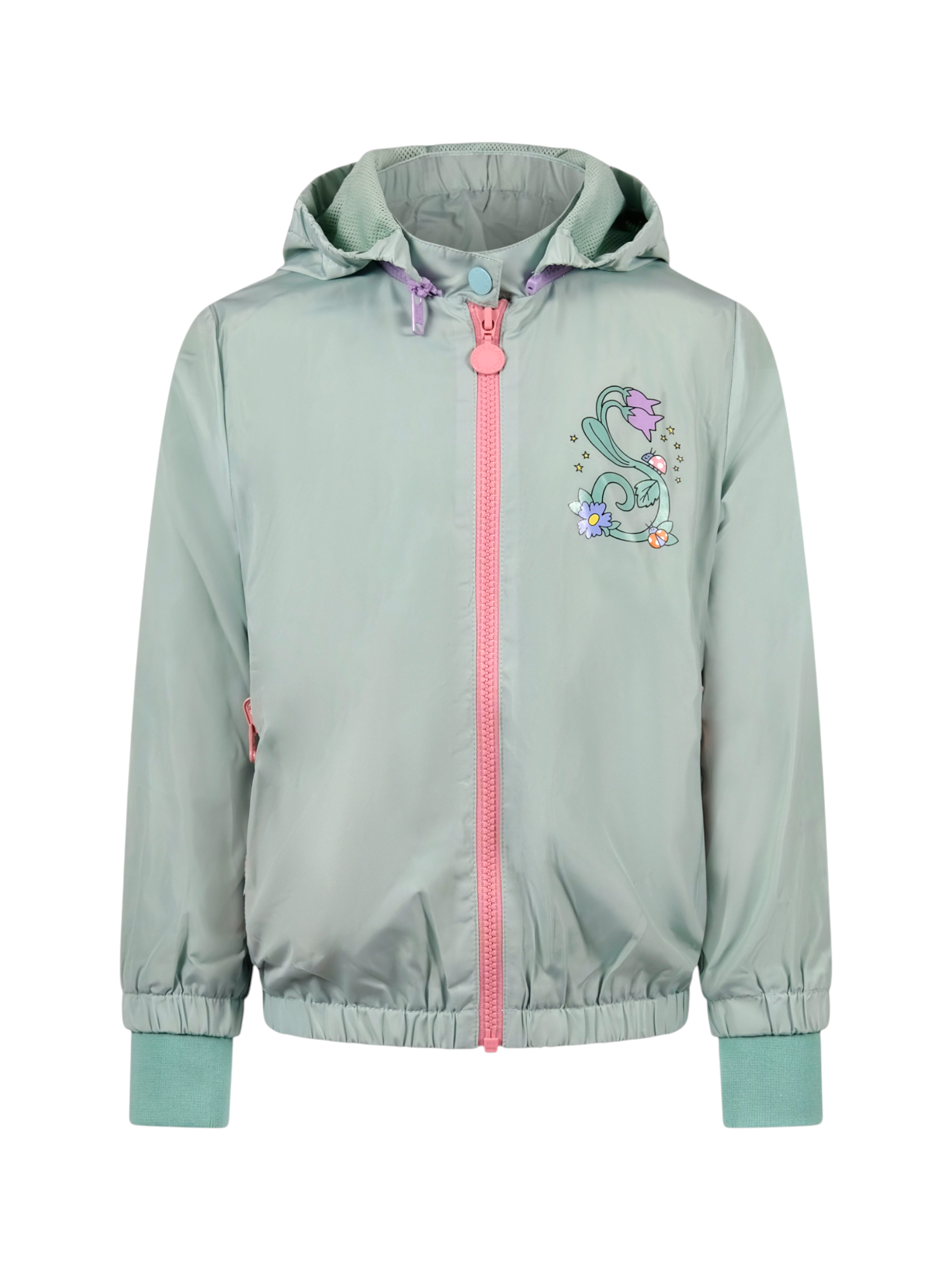 Giubbino per bambina Stella McCartney Kids verde con logo sul davanti TY2B37 Z0537 754 STELLA McCARTNEY KIDS 