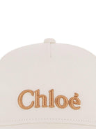 Cappello da baseball per bambina Chloé Kids bianco con logo ricamato C20871 105 CHLOE' KIDS 