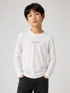 T-shirt per bambino Emporio Armani Kids bianca con dettaglio logo EB000420 AF15013 M0135 EMPORIO ARMANI KIDS 