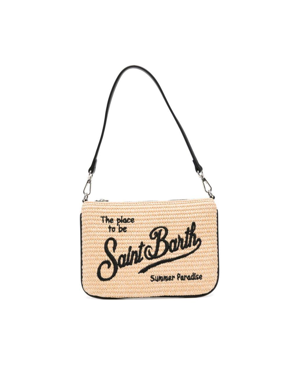Borsa Parisienne MC2 Saint Barth beige con logo ricamato a contrasto PARM002 00421L MC2 ST. BARTH KIDS 