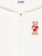 Felpa per bambina Moschino Kids bianca con dettaglio Teddy Bear HDF06TLDA63 10063 MOSCHINO KIDS 