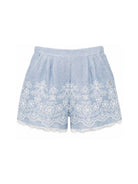 Shorts per bambina Ermanno Scervino Junior in denim con ricamo all-over Z1G414 7672 0062 ERMANNO SCERVINO KIDS 
