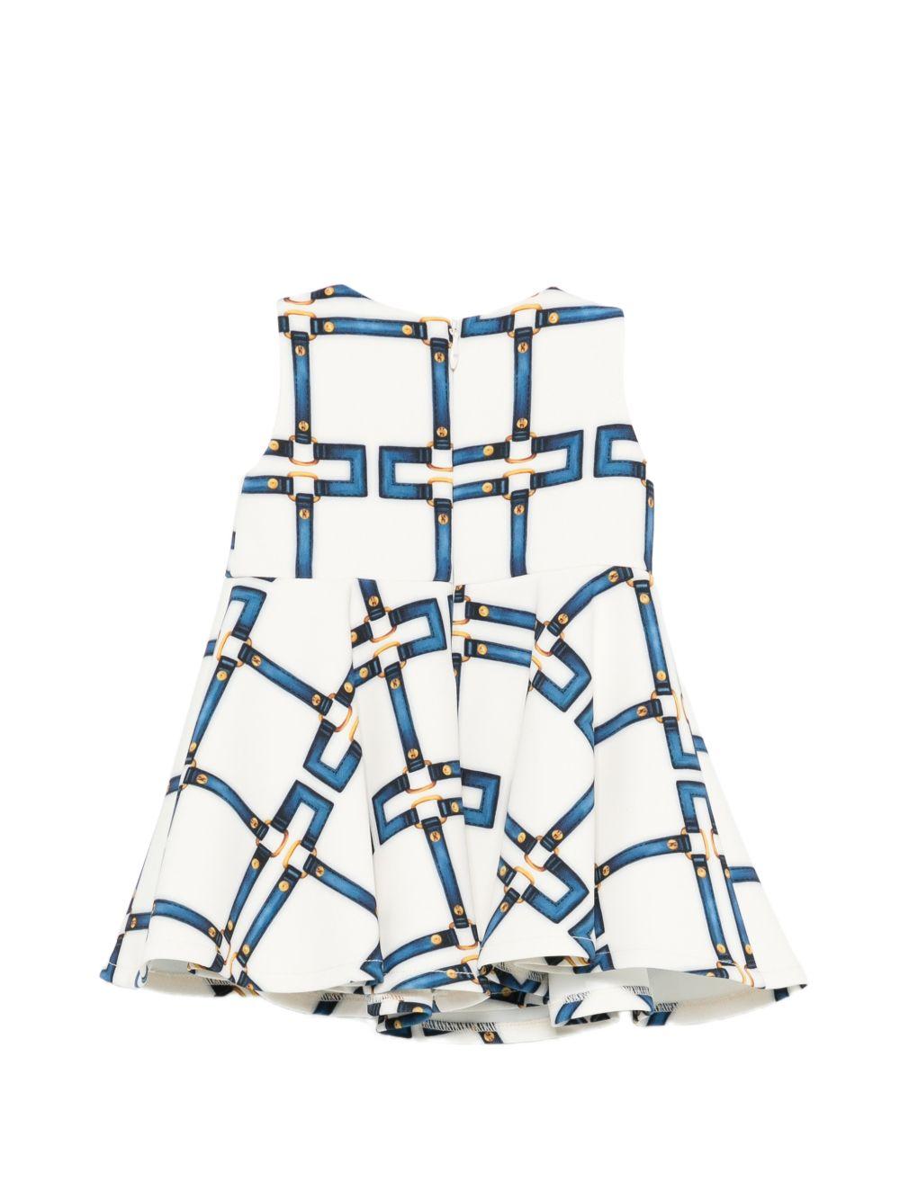 Abito per neonata Elisabetta Franchi La Mia Bambina multicolore con stampa geometrica EGAB2250GAE01 0072 ElISABETTA FRANCHI 