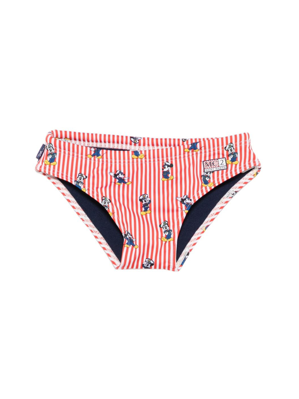 Slip da bagno per bambino MC2 Saint Barth Kids rosso con motivo a righe BIL0001 02834L MC2 ST. BARTH KIDS 