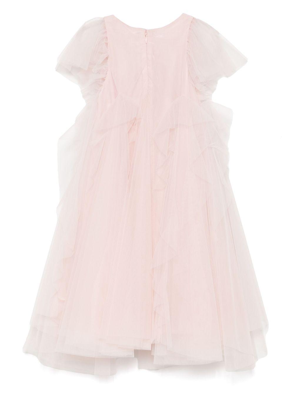 Abito per bambina MAISON AVA rosa con applicazione a fiori MA-SS25-GL07 PINK MAISON AVA 