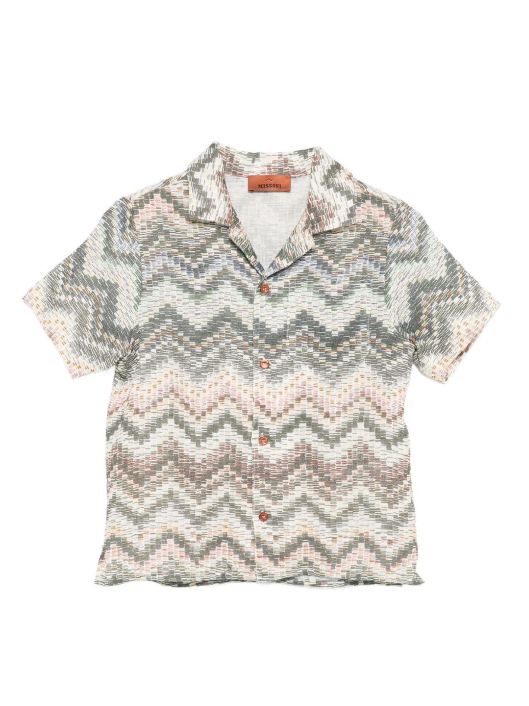 Camicia per bambino Missoni Kids beige con motivo all-over MY5P11 P0595 998 MISSONI KIDS 