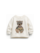 Felpa per neonati Etro Kids bianca con patch orsetto in paisley GZ4500 Z3183 102 ETRO KIDS 