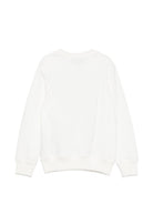 Felpa per bambino Moschino Kids bianca con stampa grafica HUF0A2LCA92 10063 MOSCHINO KIDS 