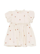 Abito per neonata Donsje beige con ricamo fiori all-over 4112901 00037 DONSJE KIDS 