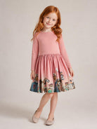 Abito per bambina Molo Kids rosa con stampa grafica animali 2W26E203 5802 MOLO KIDS 