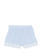 Shorts Vally per neonata Louise Misha azzurri con ricamo floreale FRI-S26-S0267 BLUE LOUISE MISHA KIDS 