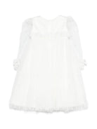 Abito per neonata Monnalisa bianco in tulle con design ricamato 73E906 5976 0001 MONNALISA 