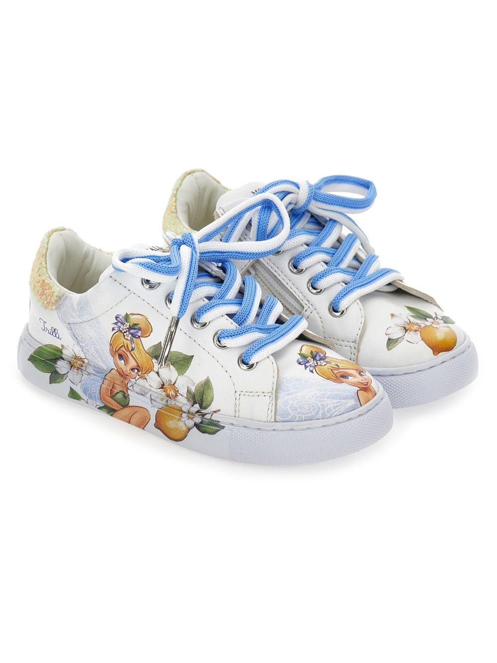 Sneakers per bambina Monnalisa x Disney bianca con stampa Trilly 8CG006 7705 9914 MONNALISA KIDS 
