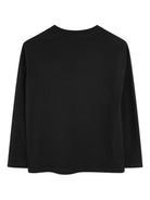 T-shirt per bambino Lanvin Enfant nero con logo ricamato N30321 09B LANVIN 