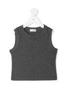 Top per bambina Brunello Cucinelli Kids grigio a girocollo B0R41T852 C080 BRUNELLO CUCINELLI KIDS 