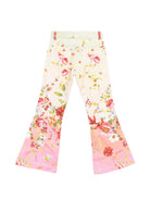 Pantaloni per bambina Roberto Cavalli Kids multicolore con stampa floreale all-over CGP26117PA MIAMI FL. ROBERTO CAVALLI KIDS 