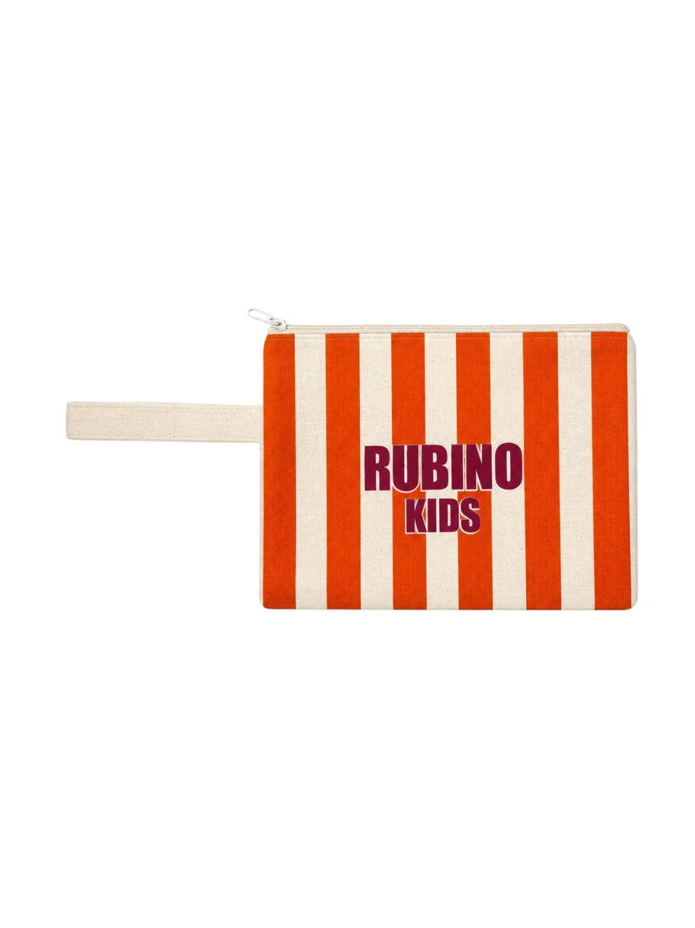 Pochette personalizzata Rubino Kids arancione con design a righe POCHETTE ARANCIONE RUBINO 
