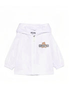 Giacca antipioggia per neonati Moschino Kids bianca con stampa Teddy Bear MUS033L3A39 10101 MOSCHINO KIDS 