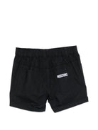 Shorts per neonato Moschino Kids neri con logo sul retro MNQ00RLLA10 60100 MOSCHINO KIDS 