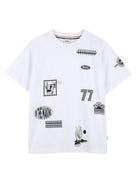 T-shirt per bambino Boss Kids bianca con stampa grafica J52984 10P BOSS KIDS 