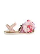 Sandali per bambina Monnalisa rosa con applicazione fiori 8CG009 7710 0090 MONNALISA KIDS 