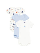 Set tre body per neonato Petit Bateau multicolore a girocollo A0FQN 00 PETIT BATEAU KIDS 
