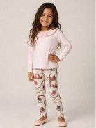 T-shirt per bambina Monnalisa Kids rosa con colletto con ruches 17H603 8201 0091 MONNALISA KIDS 