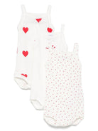 Set di tre tutine per neonati Petit Bateau bianche con stampa cuori A04IX 00 PETIT BATEAU KIDS 