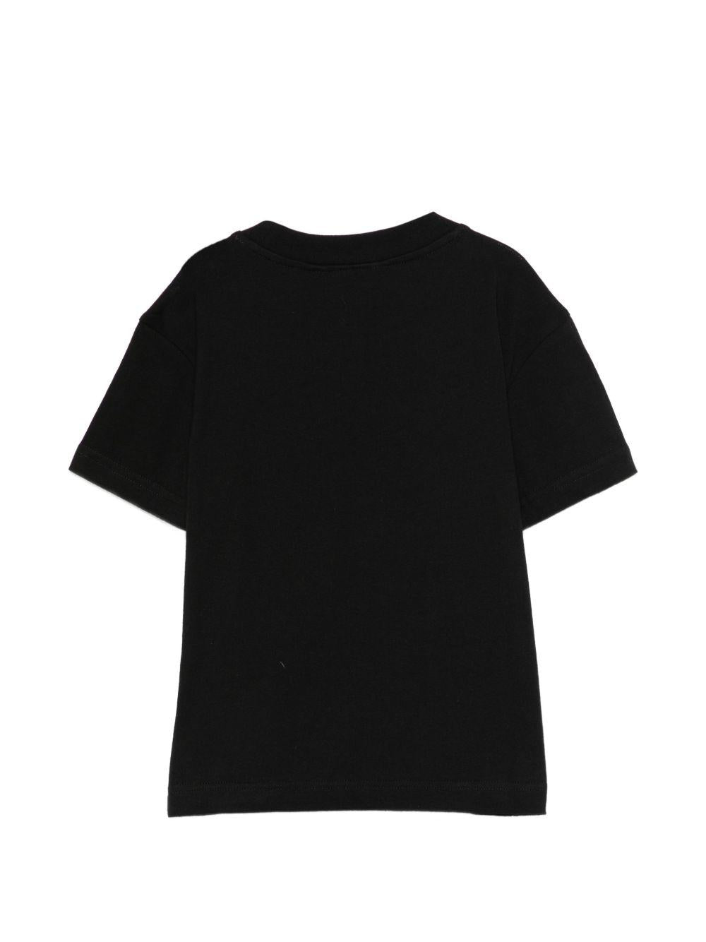 T-shirt per bambina Palm Angels Kids nera con logo sul davanti PGAA002S26JER003 110 PALM ANGELS KIDS 
