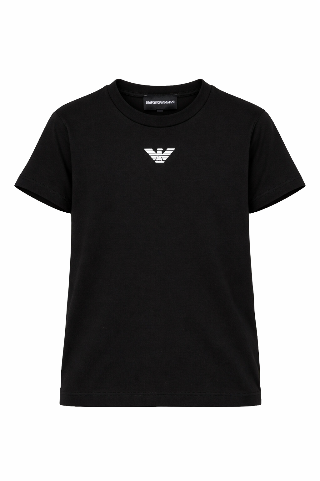 T-shirt per bambino Emporio Armani Kids nera con logo sul davanti EB000421 AF15013 MC206 EMPORIO ARMANI KIDS 