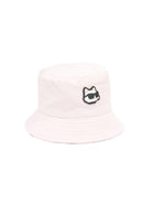 Cappello da pescatore per bambina Karl Lagerfeld Kids reversibile con toppa e logo Z31207 46F KARL LAGERFELD KIDS 