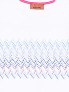 T-shirt per bambina Missoni Kids bianca con motivo a zigzag MY8A31 Z3672 100MC MISSONI KIDS 